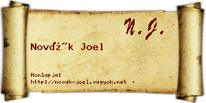 Novák Joel névjegykártya